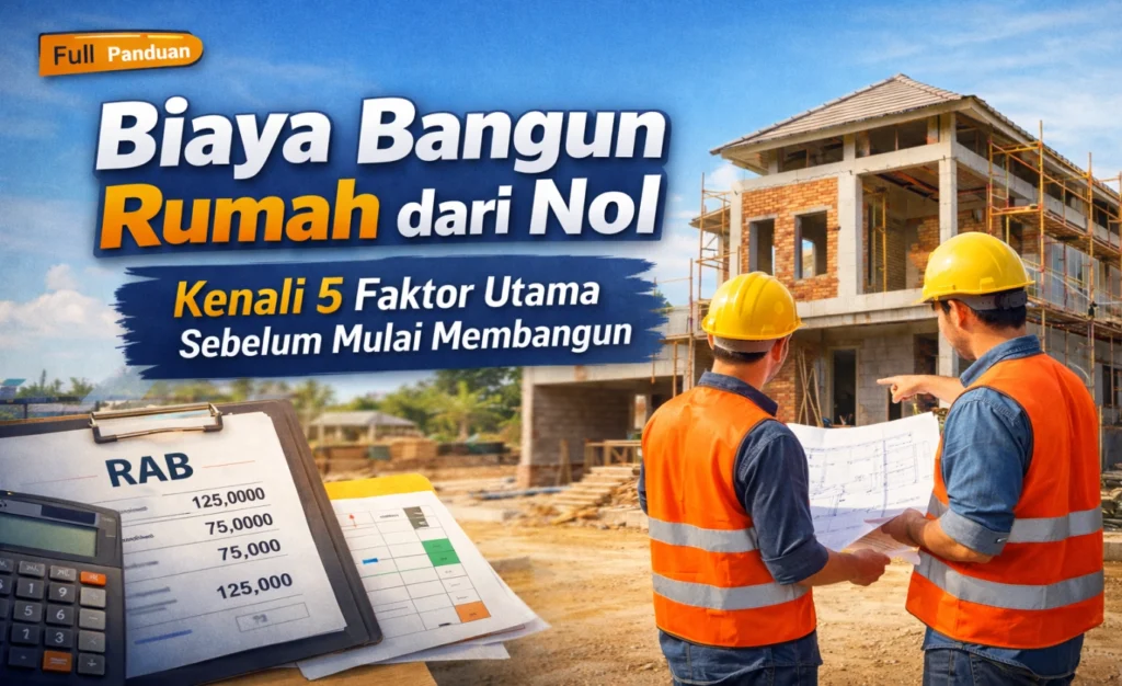 Biaya Bangun Rumah dari nol dipengaruhi luas bangunan, desain, material, lokasi, dan tenaga kerja