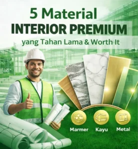 Interior Premium dengan material marmer, kayu, kaca, dan metal berkualitas tinggi