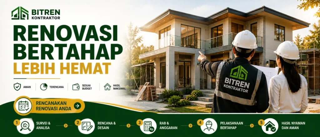 Strategi Renovasi Bertahap bersama Bitren untuk renovasi rumah sesuai budget