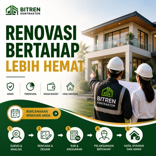 Strategi Renovasi Bertahap bersama Bitren untuk renovasi rumah sesuai budget