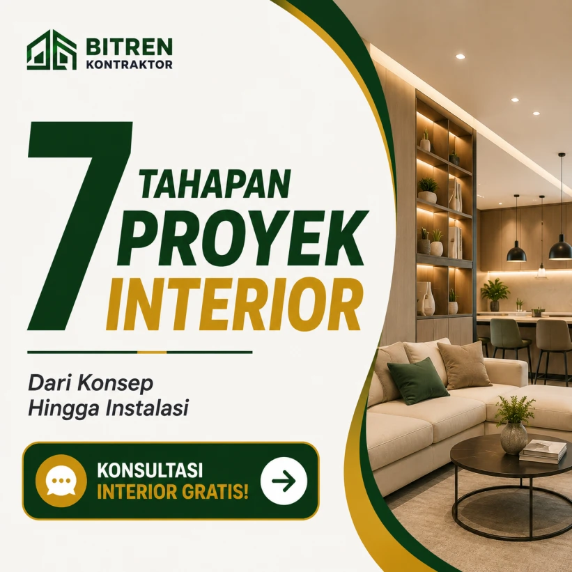 Proyek Interior modern dari tahap konsep desain hingga instalasi furniture bersama Bitren