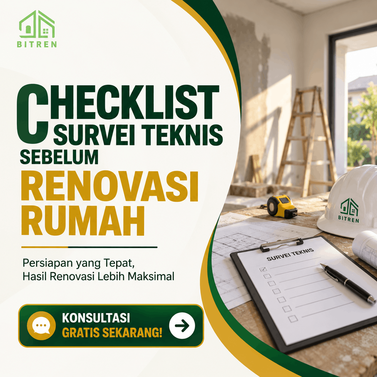 Checklist survei teknis sebelum renovasi rumah