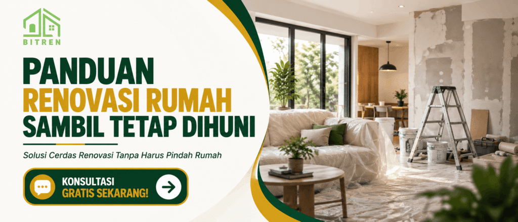 Poster panduan renovasi rumah tanpa harus pindah selama proses renovasi