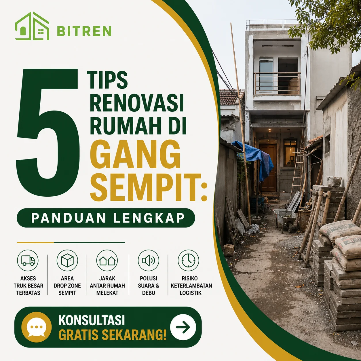 5 tips yang perlu disiapkan untuk merenovasi rumah di gang sempit
